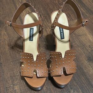 Nine West Tan Studded Heels